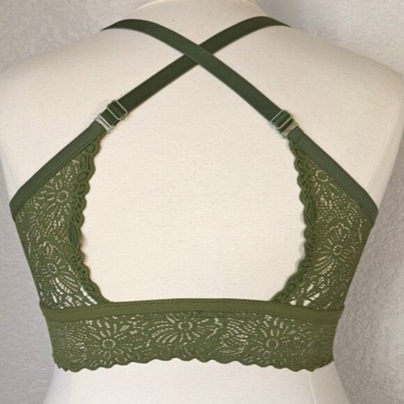 Auden XXL Bralette Lightly Lined Racerback Olive Green - Picture 2 of 4